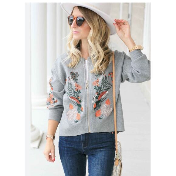 EUC Anthropologie Aratta Silent Journey Embroidered sweater sz:S/M - Picture 2 of 10